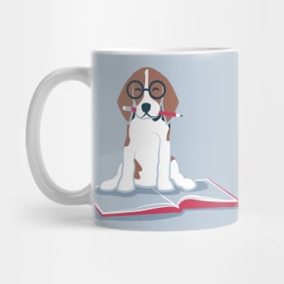 Life is better with books and a friend // spot illustration 01 // blue and red Mug